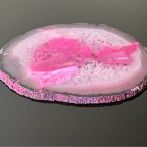 💖 Pink Frost Agate Slice – Polished Stone Décor / Craft Supply 💖